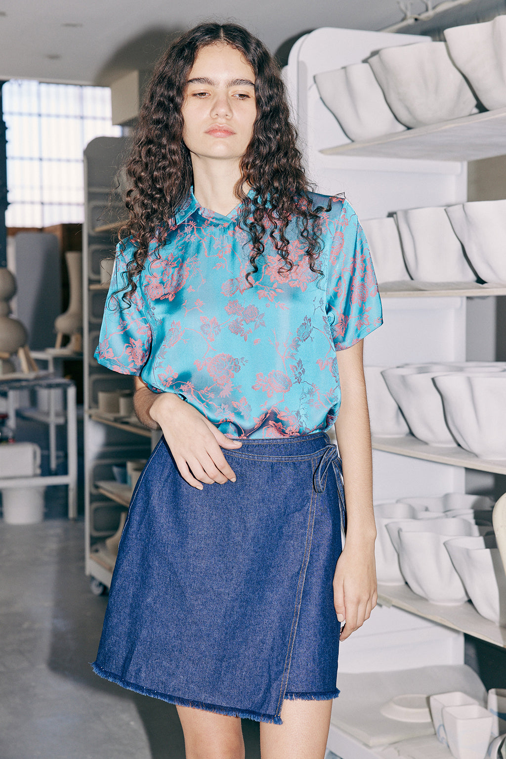 Muse Melt Tie Skirt // Denim