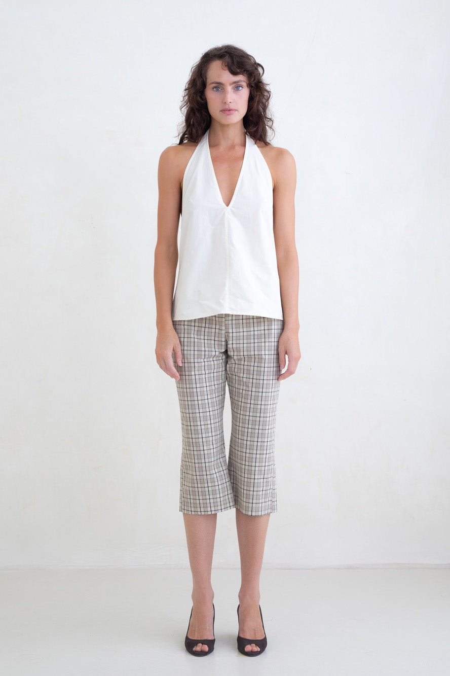 Belle Anna Miller Capri // Brown Plaid