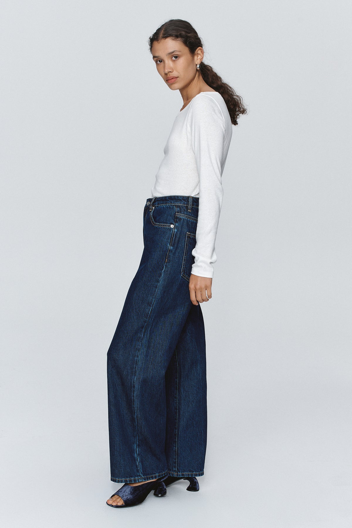Marle Wide Leg Jean // Washed Indigo