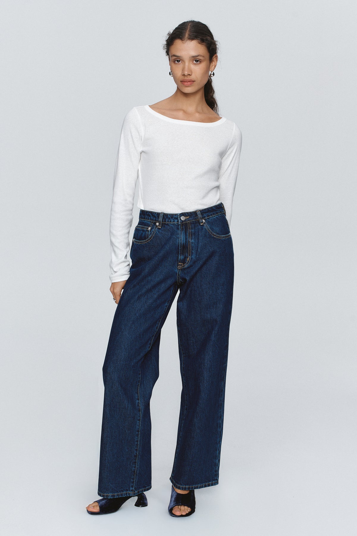 Marle Wide Leg Jean // Washed Indigo