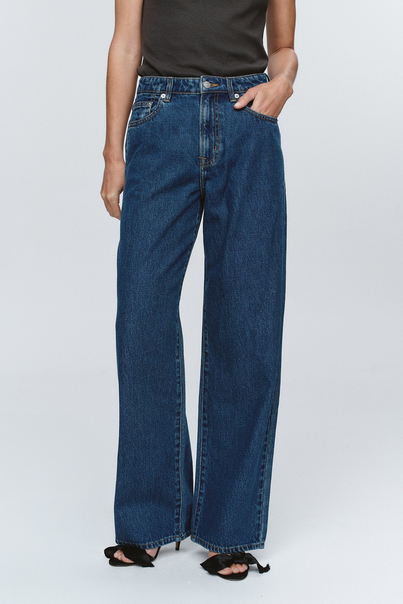 Marle Wide Leg Jean // Washed Indigo