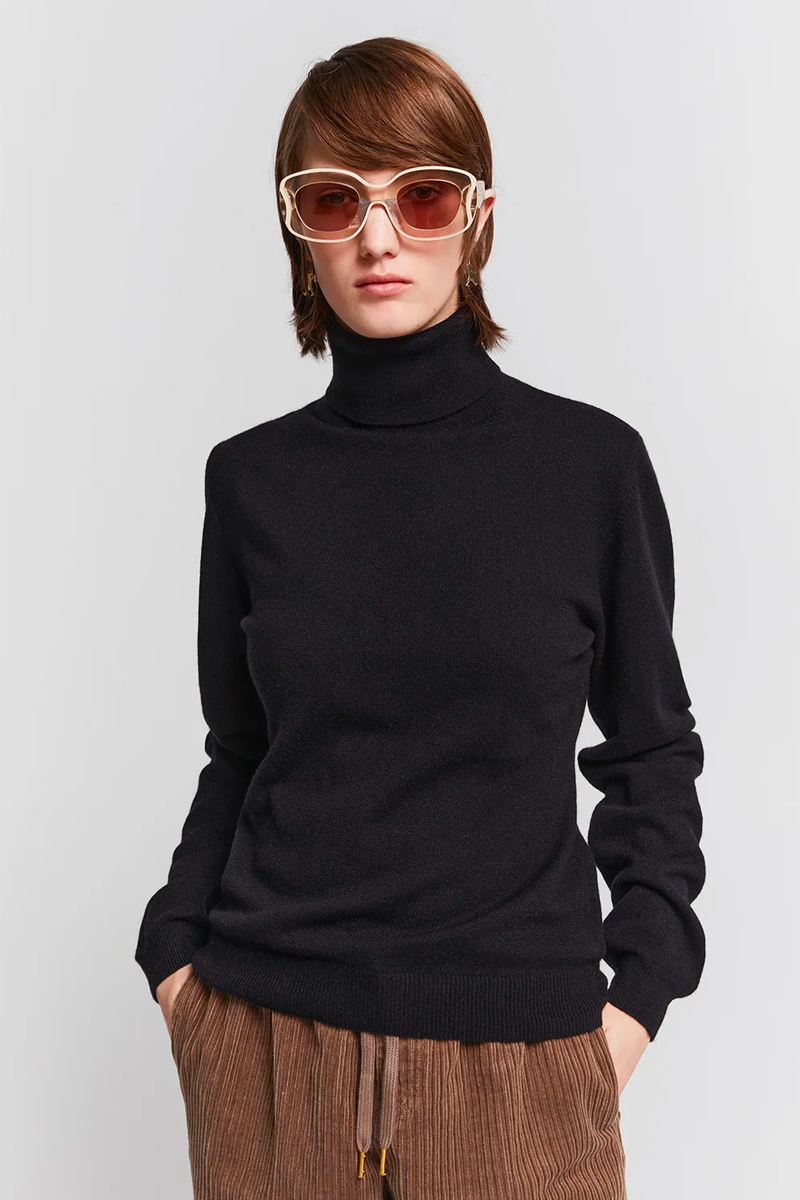 Karen Walker Classic Roll Neck Sweater // Black