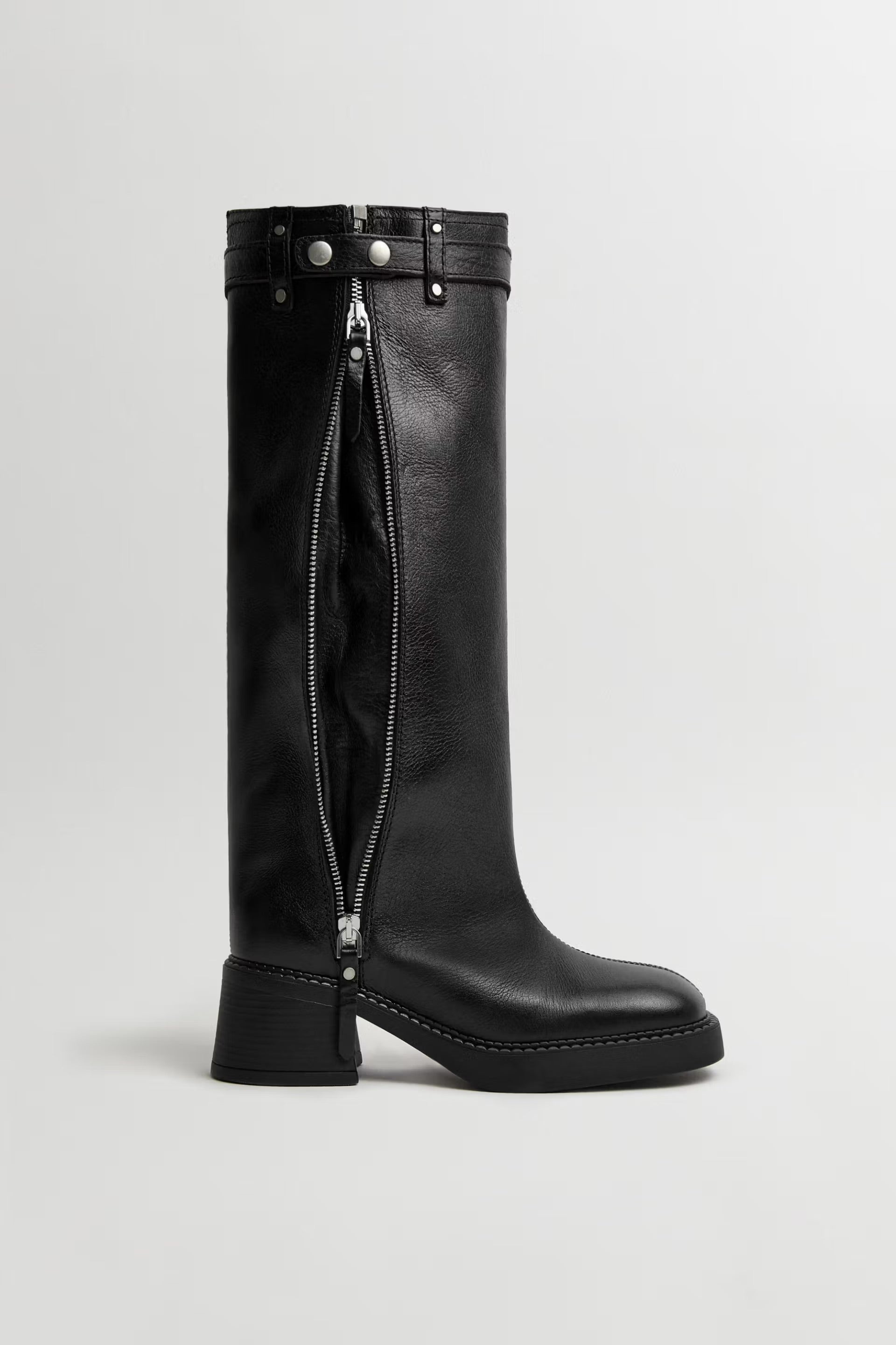 Miista Izolda Zipper Tall Boots // Black