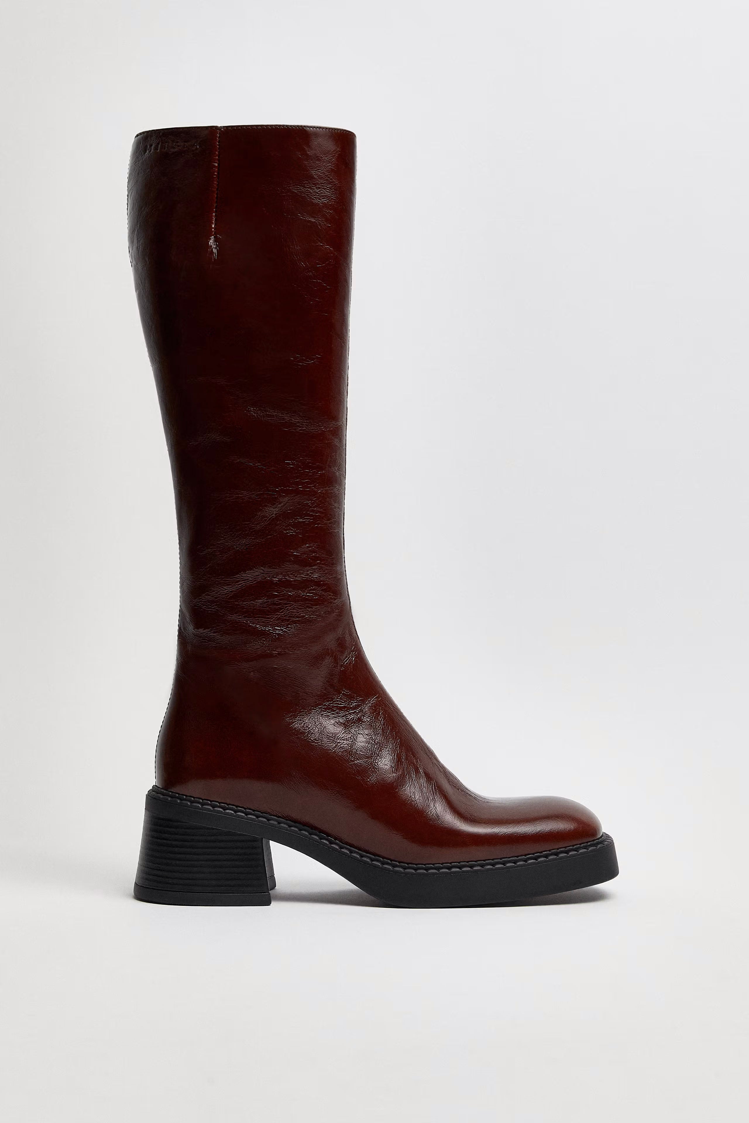 Miista Yumi Pull Boots // Burgundy