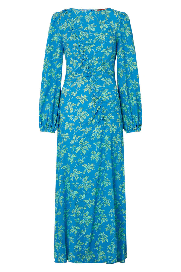 Kitri Dorothy Vintage leaf Dress // Blue