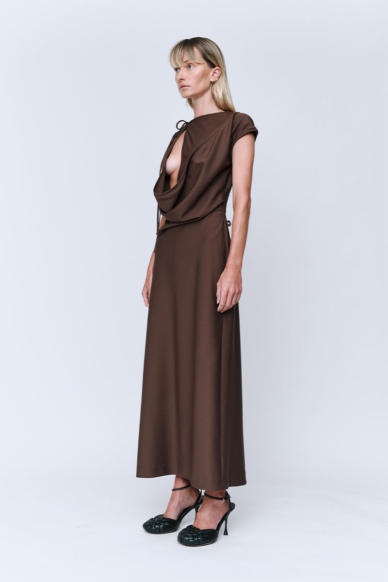 Wynn Hamlyn Maeve Maxi Dress // Chocolate