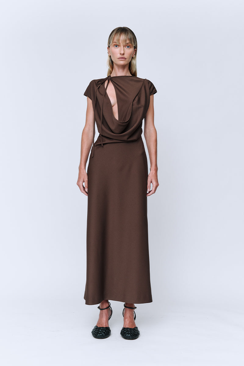 Wynn Hamlyn Maeve Maxi Dress // Chocolate