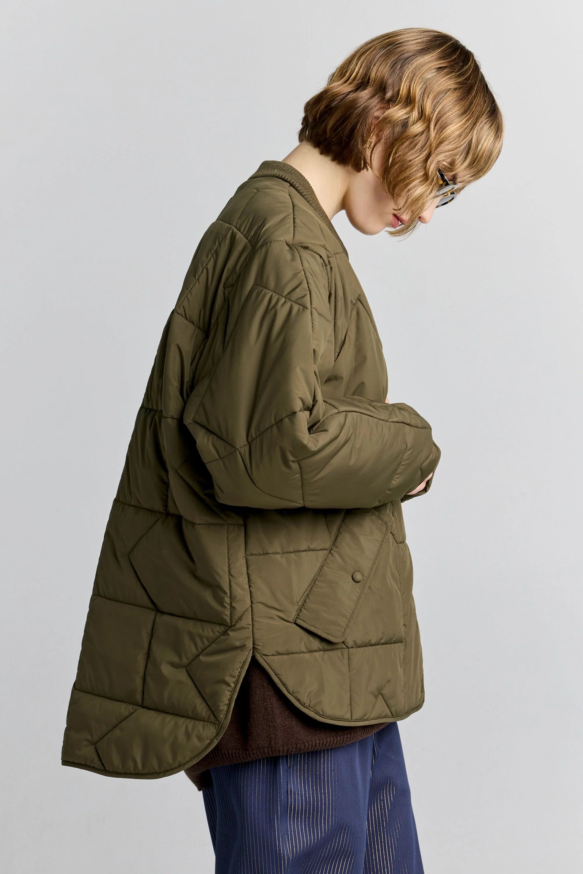 Karen Walker Quilted Monogram Jacket // Dark Olive