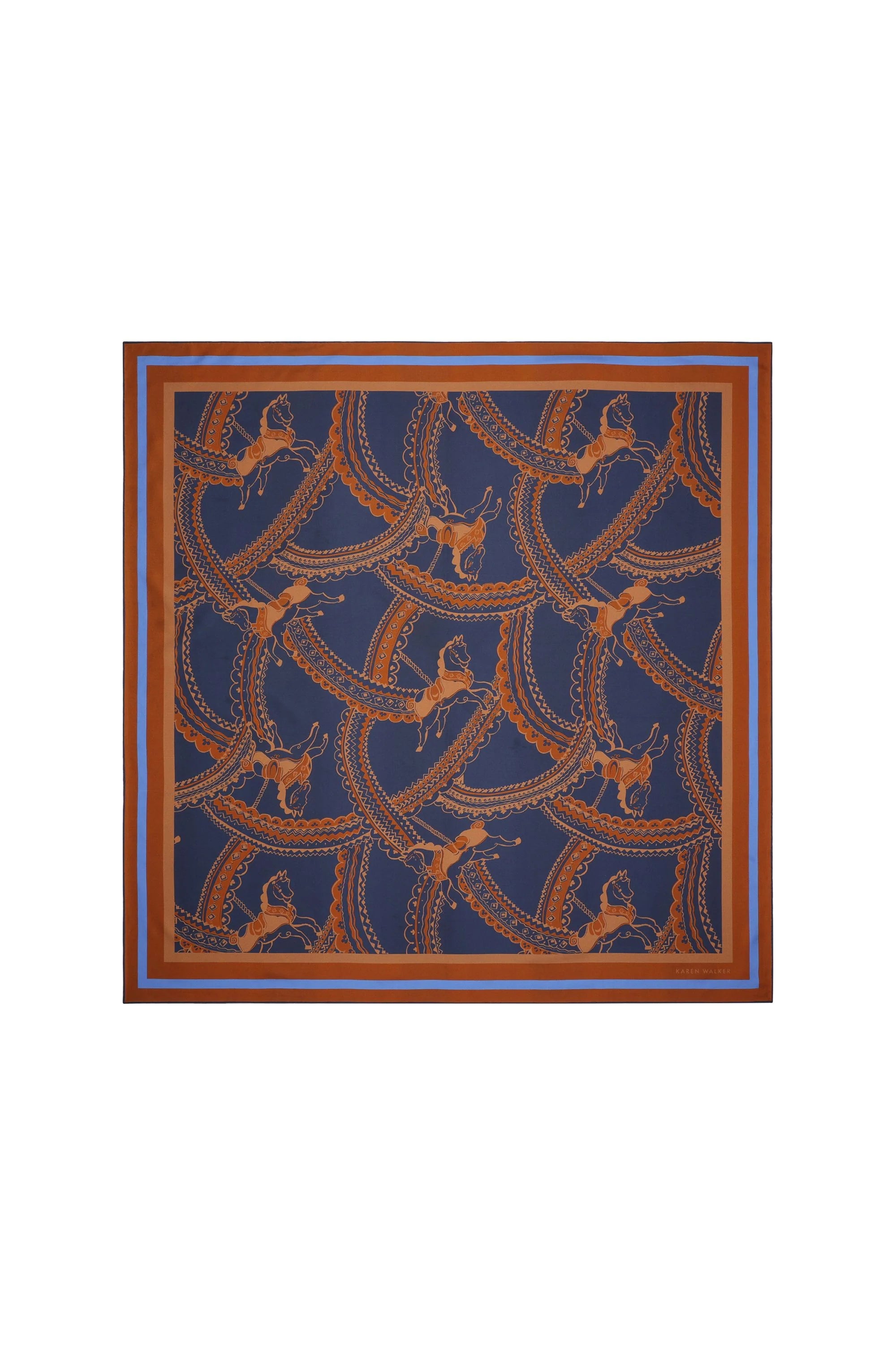 Karen Walker Carousel Classic Silk Scarf // Navy Multi