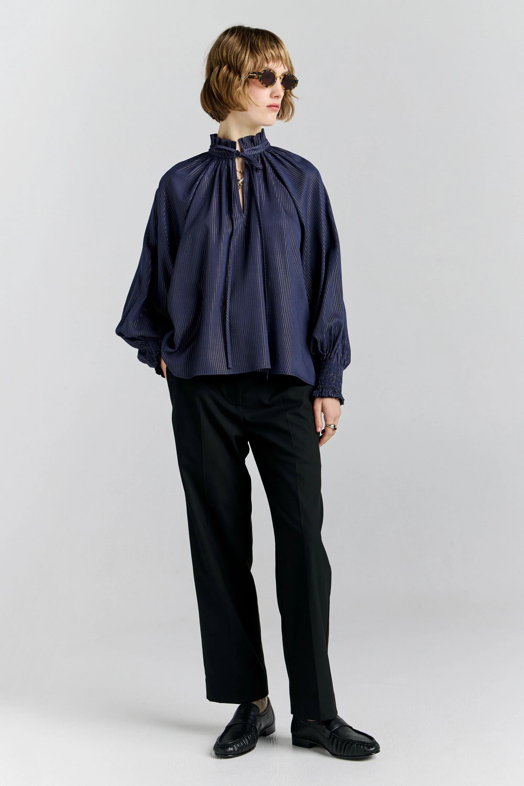 Karen Walker Province Blouse // Navy