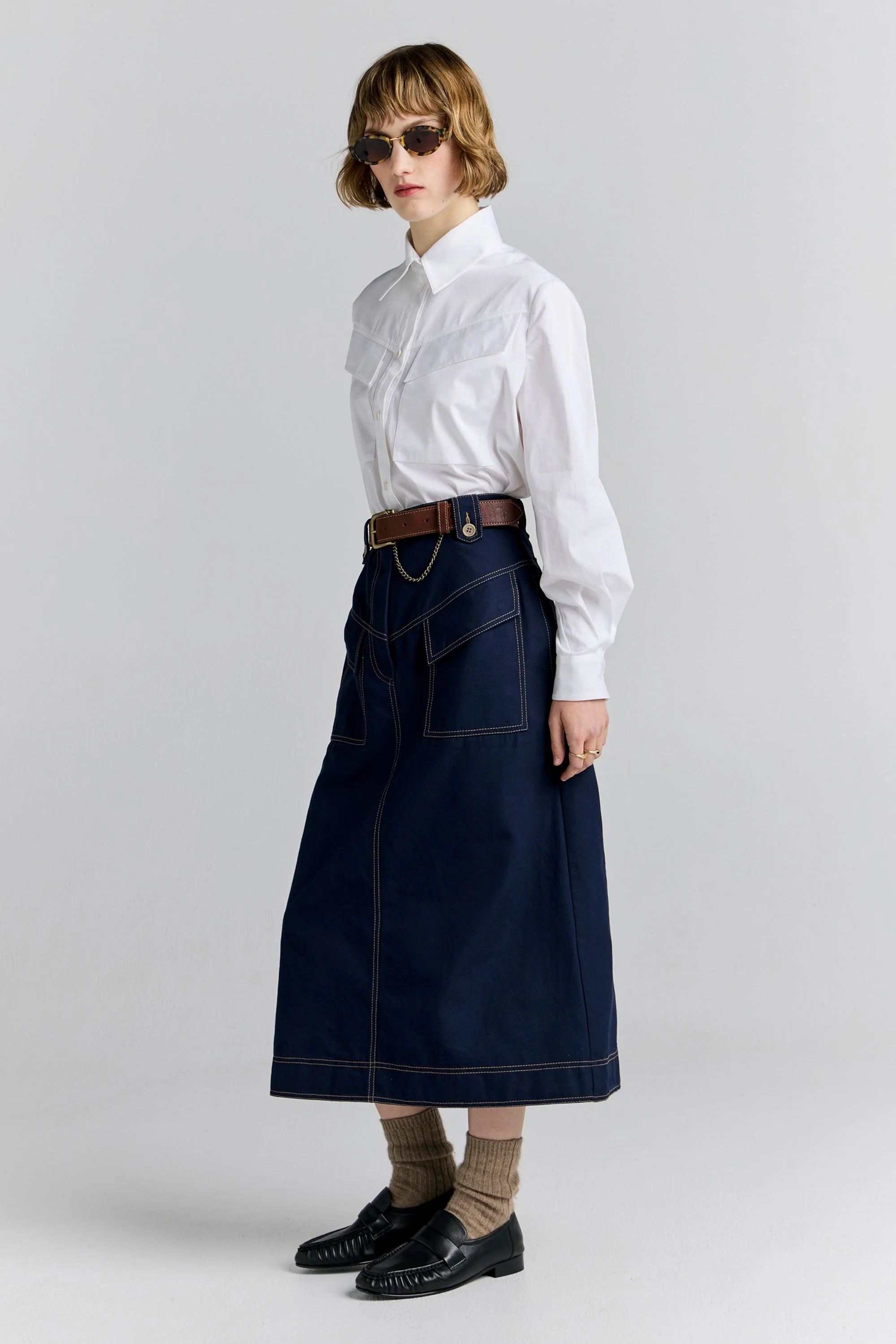 Karen Walker Wayfare Skirt // Navy