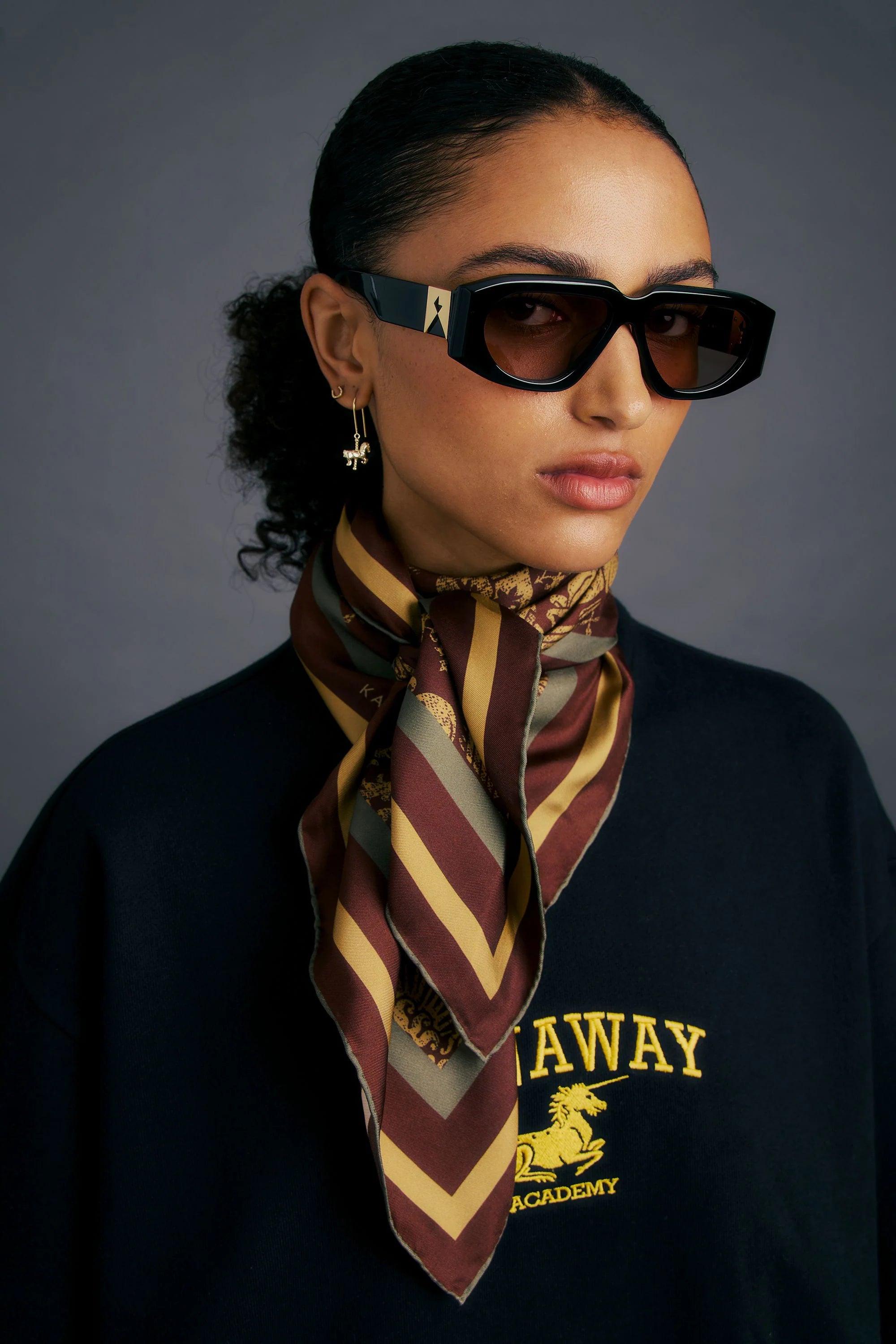 Karen Walker Unicorn Classic Silk Scarf // Multi Choc