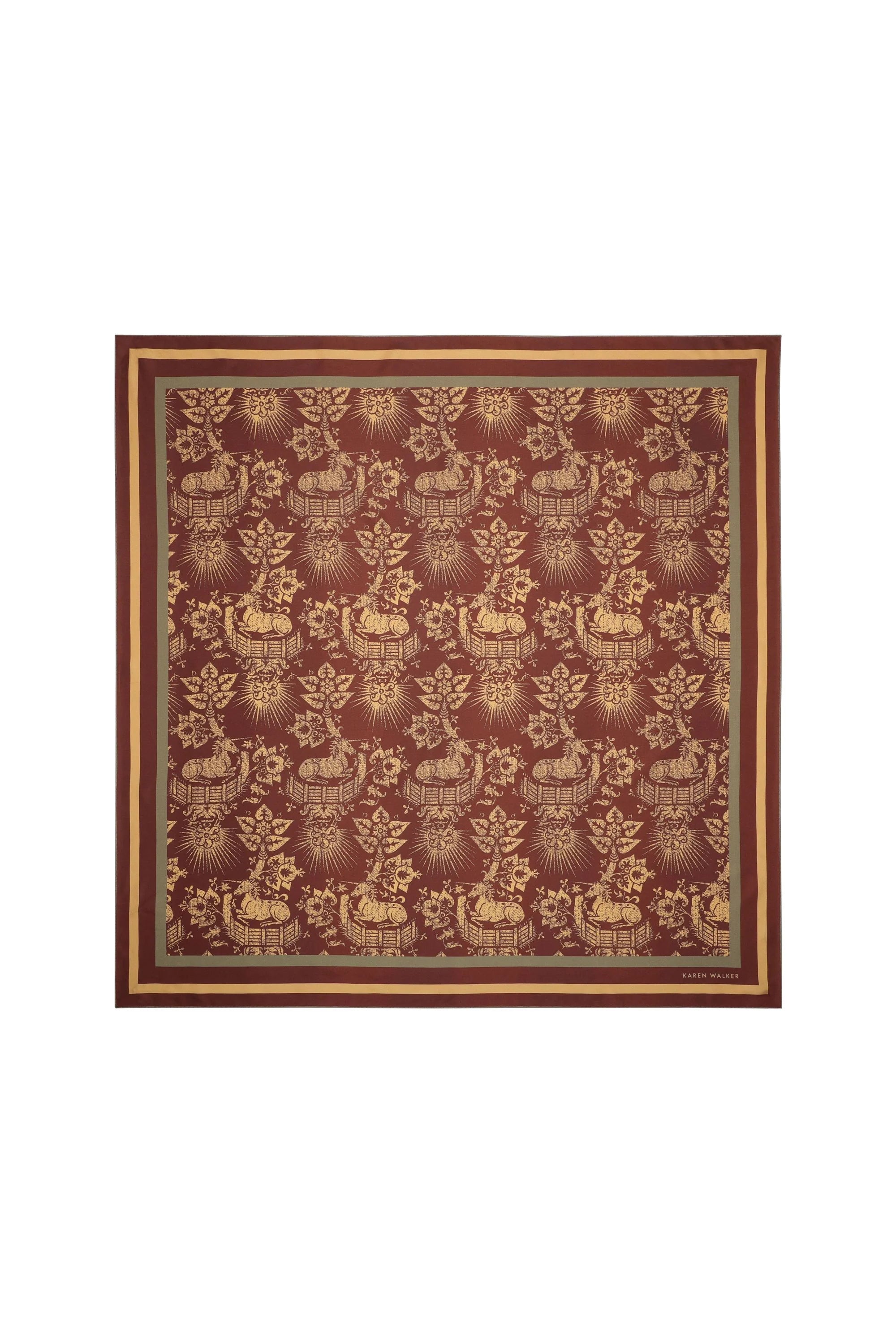 Karen Walker Unicorn Classic Silk Scarf // Multi Choc