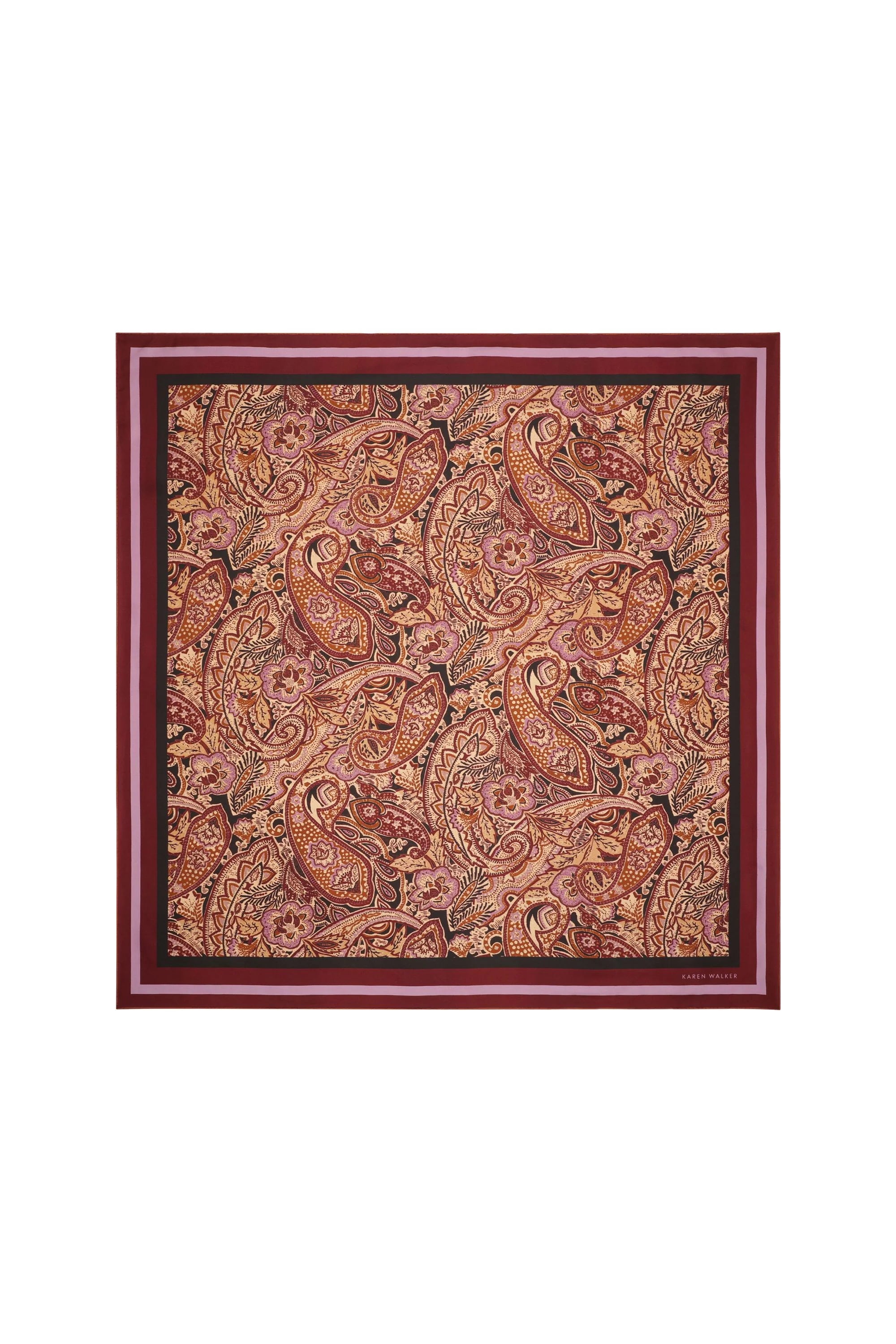 Karen Walker Paisley Classic Silk Scarf // Burgundy Multi