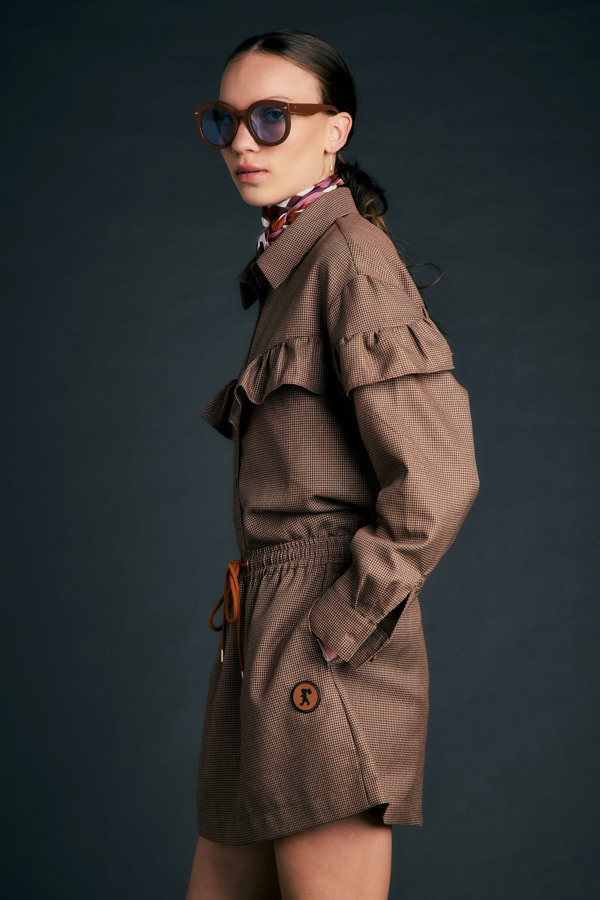 Karen Walker Scholar Skirt // Merlot Multi