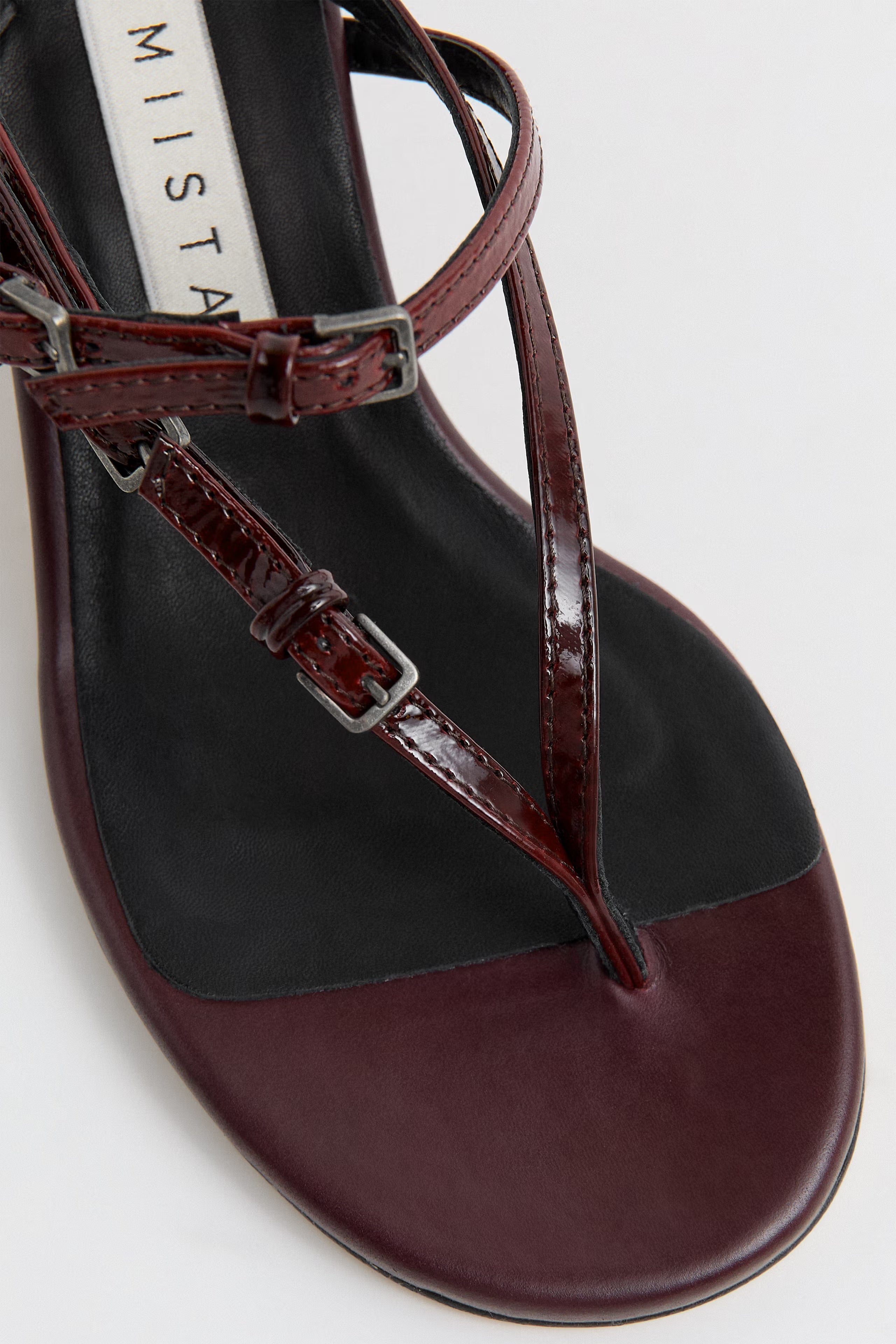 Miista Abisai Mini Buckled Sandals // Burgundy