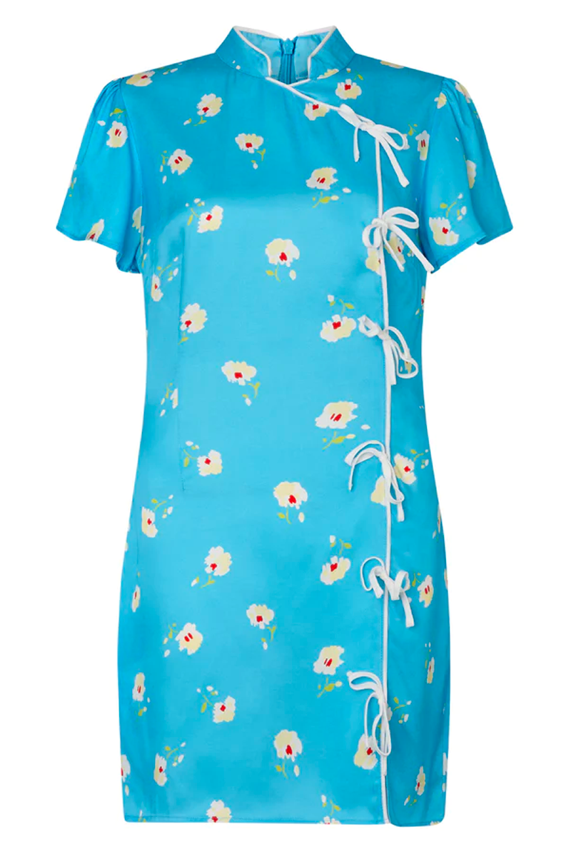 Kitri Harlow Pansy Mini Dress // Blue Floral