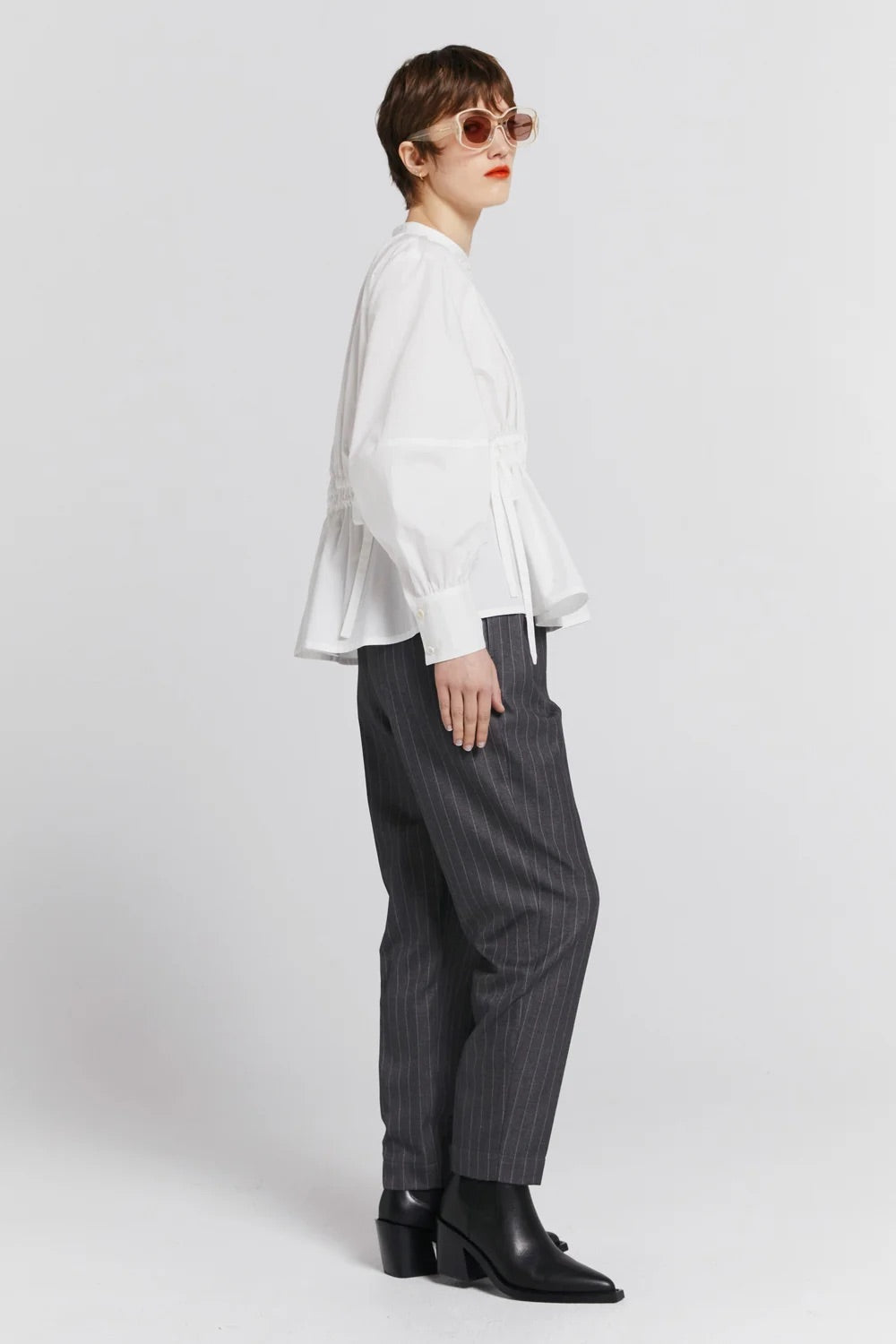 Karen Walker Nico Trouser // Pinstripe Charcoal