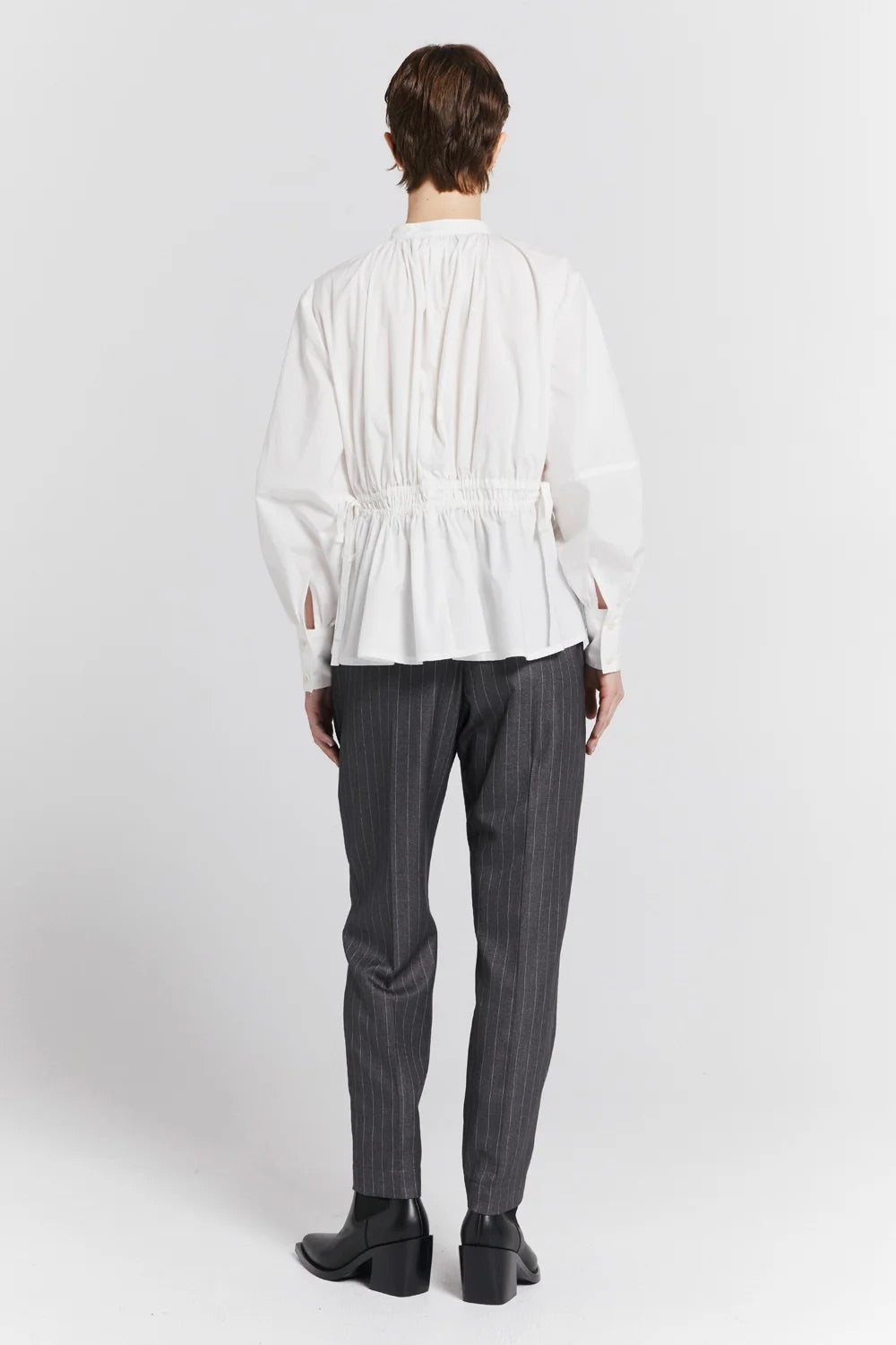 Karen Walker Nico Trouser // Pinstripe Charcoal