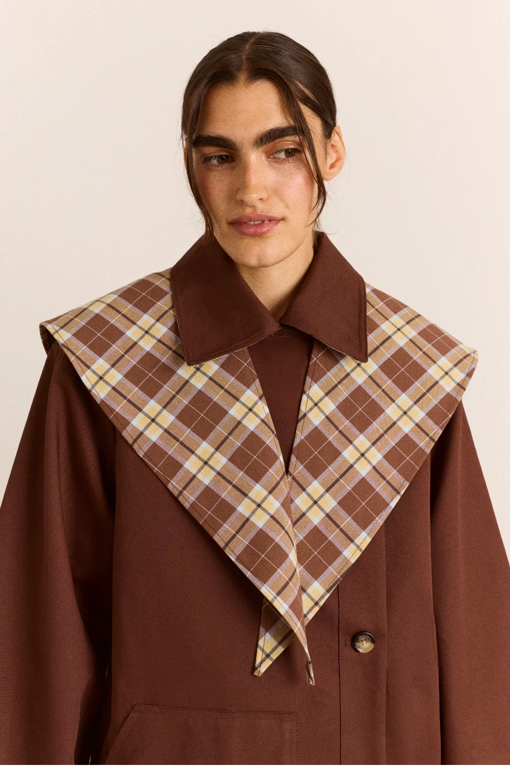 Damson Madder Reversible Longline Jerry Trench // Choc