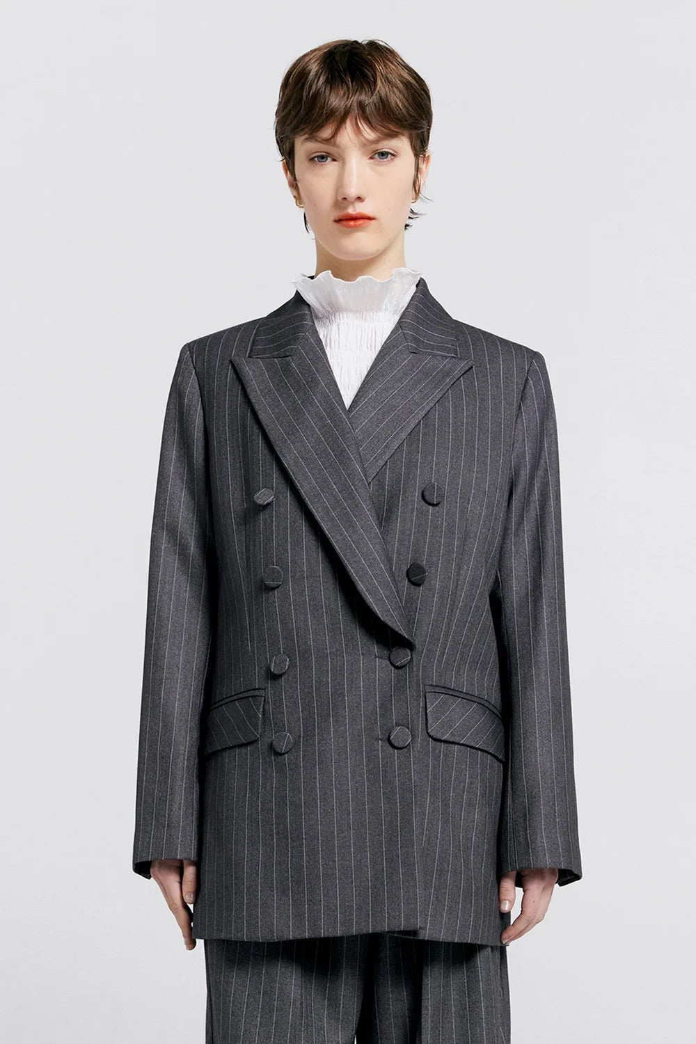 Karen Walker Kyoto Double Breasted Jacket // Charcoal