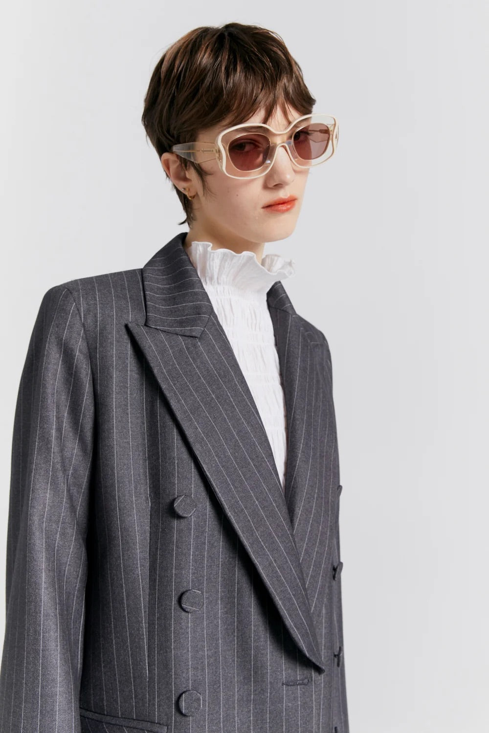 Karen Walker Kyoto Double Breasted Jacket // Charcoal