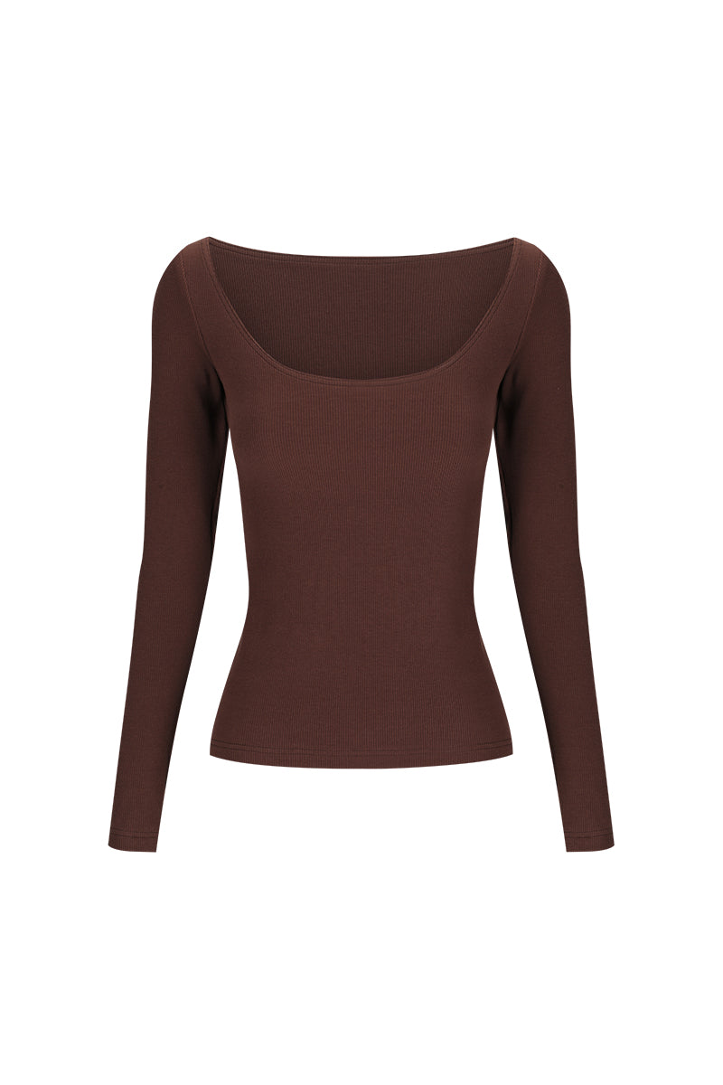 Dominique Healy Leo L/S Top // Chocolate