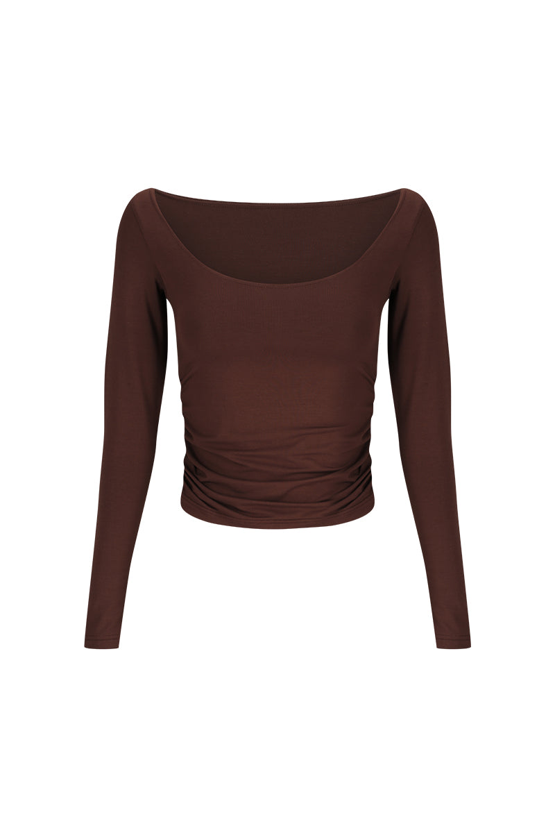 Dominique Healy Lila L/S Top // Chocolate