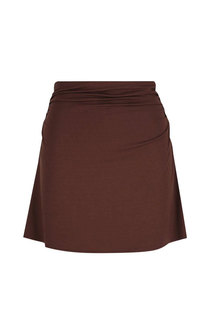 Dominique Healy Olympia Mini Skirt //  Chocolate
