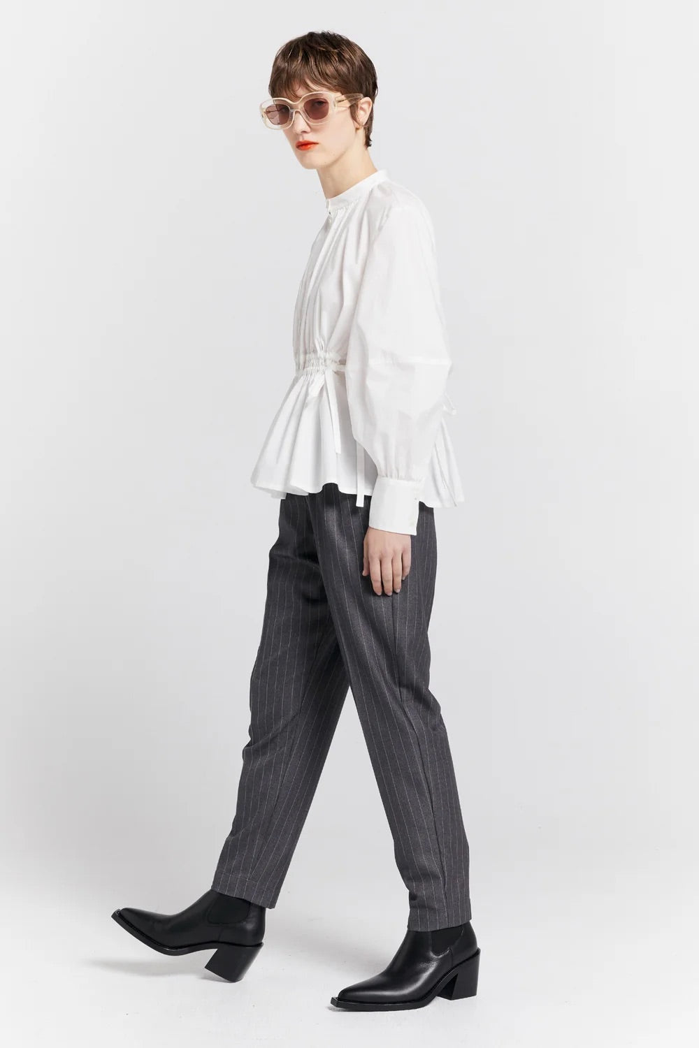 Karen Walker Nico Trouser // Pinstripe Charcoal