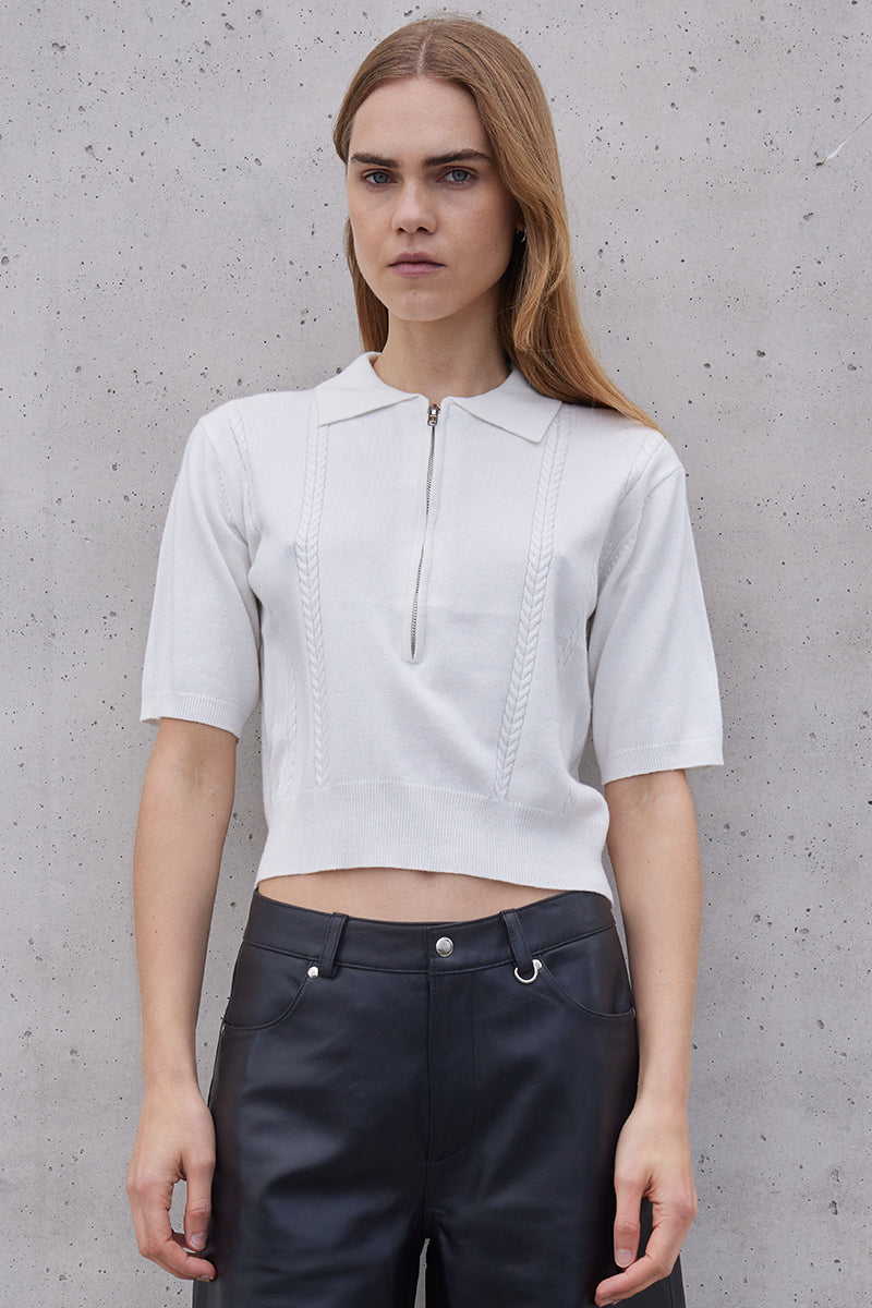 Oval Square Vika Knite Polo // Off White