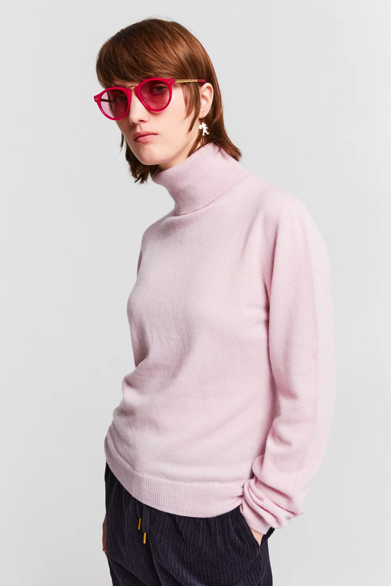 Karen Walker Classic Roll Neck Sweater // Pink