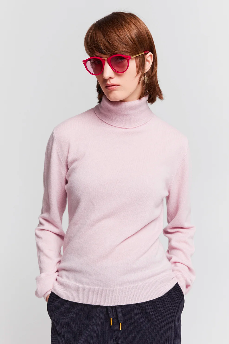 Karen Walker Classic Roll Neck Sweater // Pink