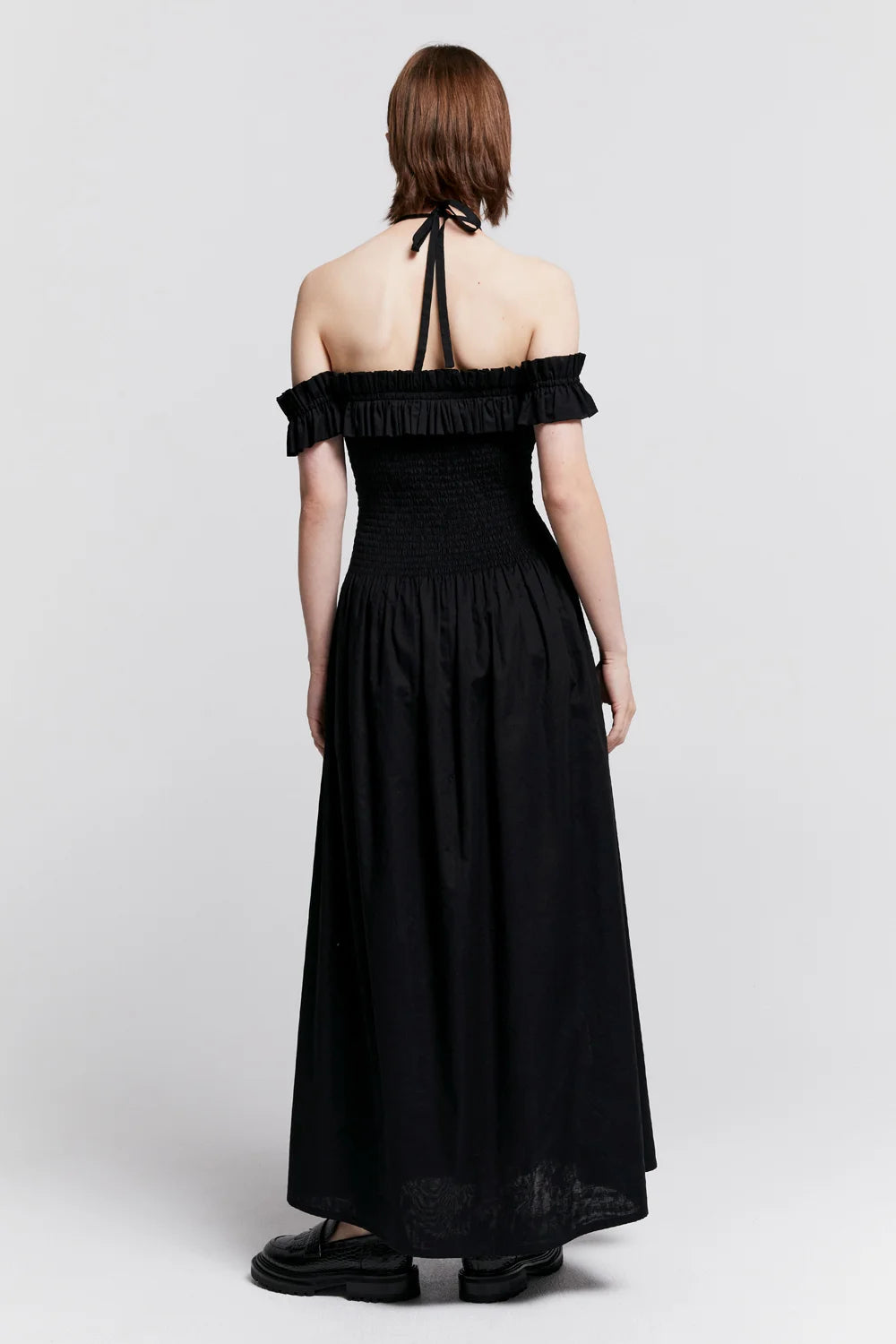 Karen Walker Sessile Organic Cotton Halter Dress //Black