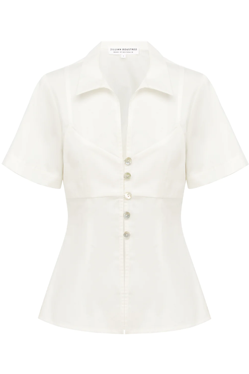 Jillian Boustred Luna Bra Shirt // White