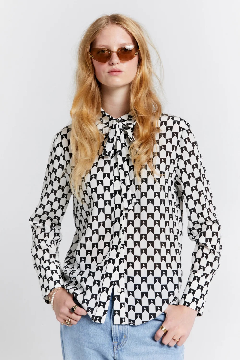 Karen Walker Tied Walker Dress Shirt // Monogram