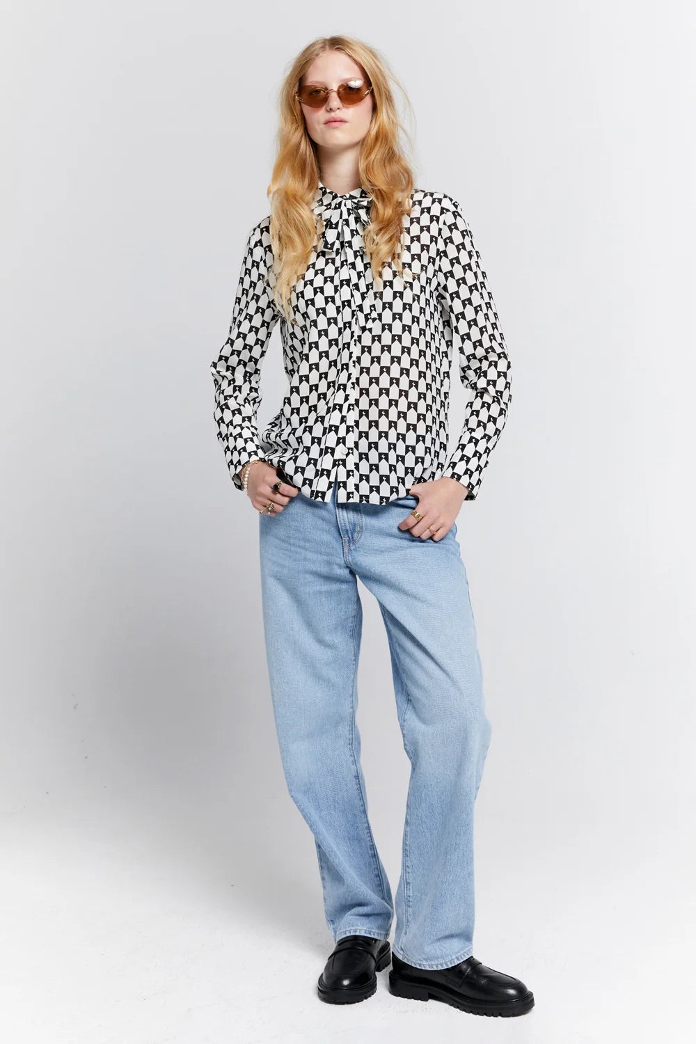 Karen Walker Tied Walker Dress Shirt // Monogram