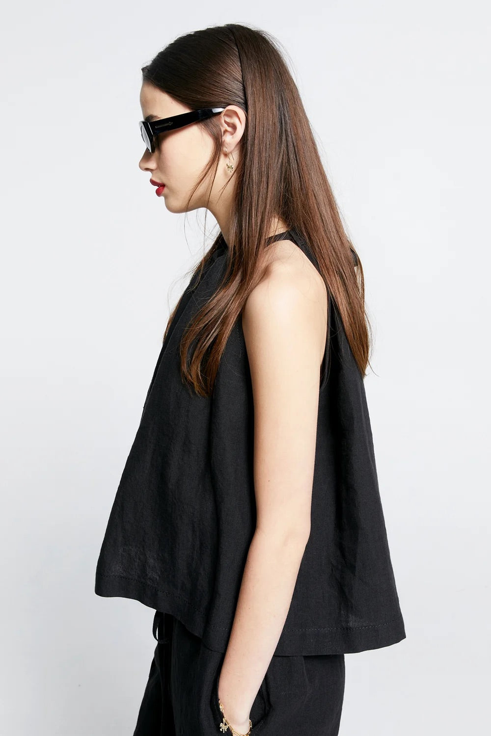 Karen Walker Wardian Bow Back Top // Black