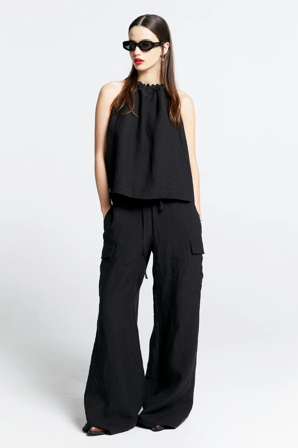 Karen Walker Wardian Bow Back Top // Black