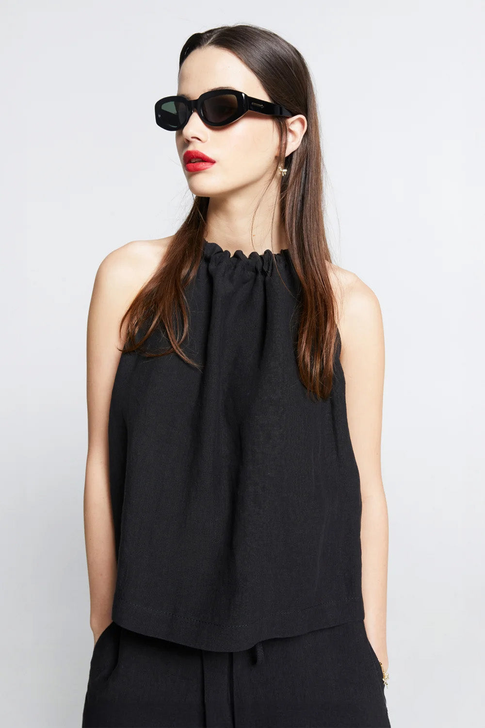 Karen Walker Wardian Bow Back Top // Black