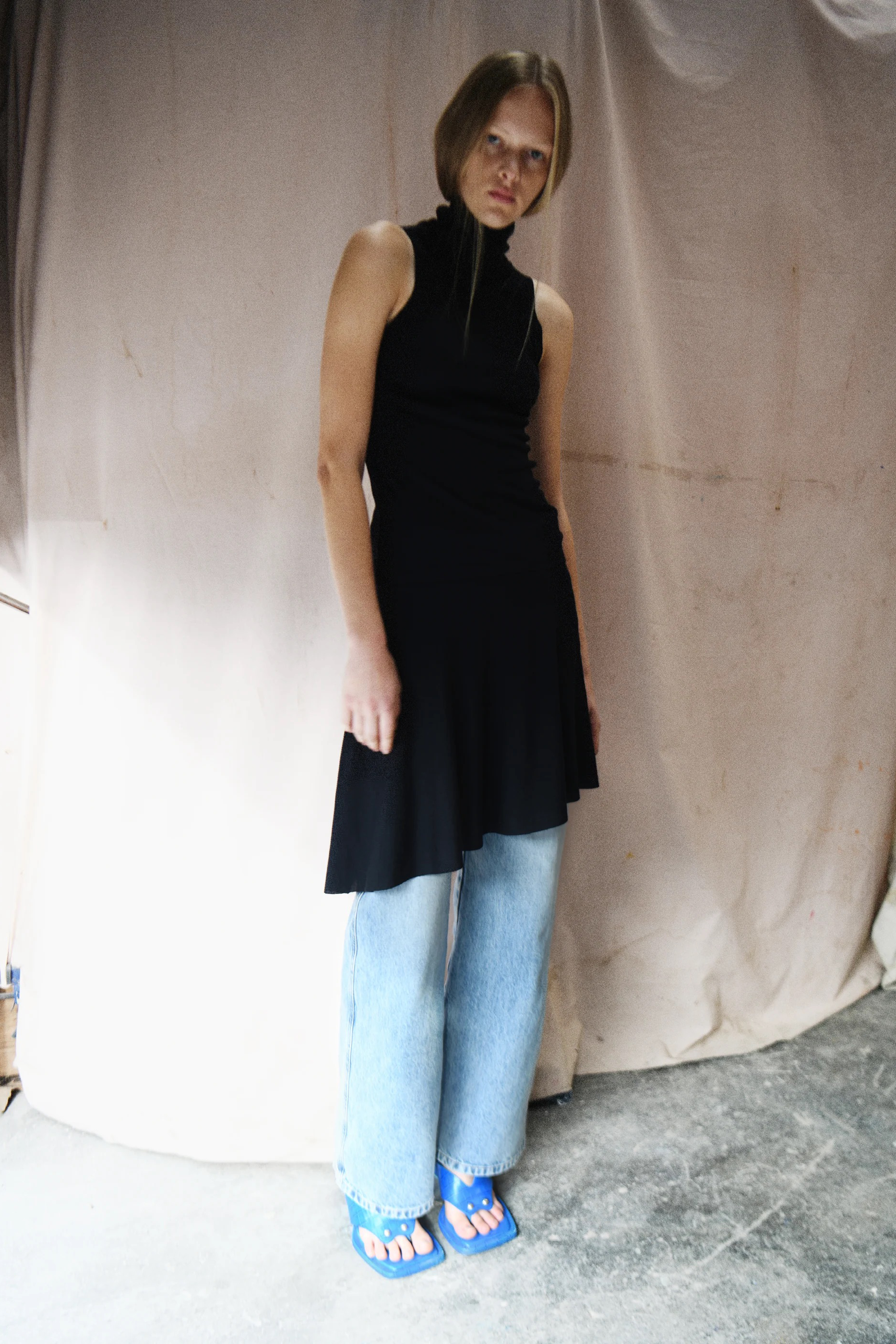 PV Dissolve Wool Skirt // Ink
