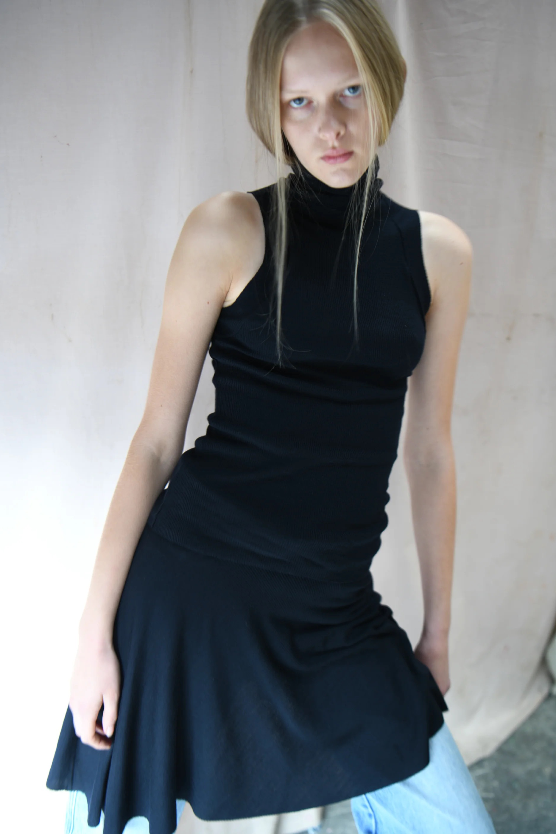 PV Dissolve Wool Skirt // Ink