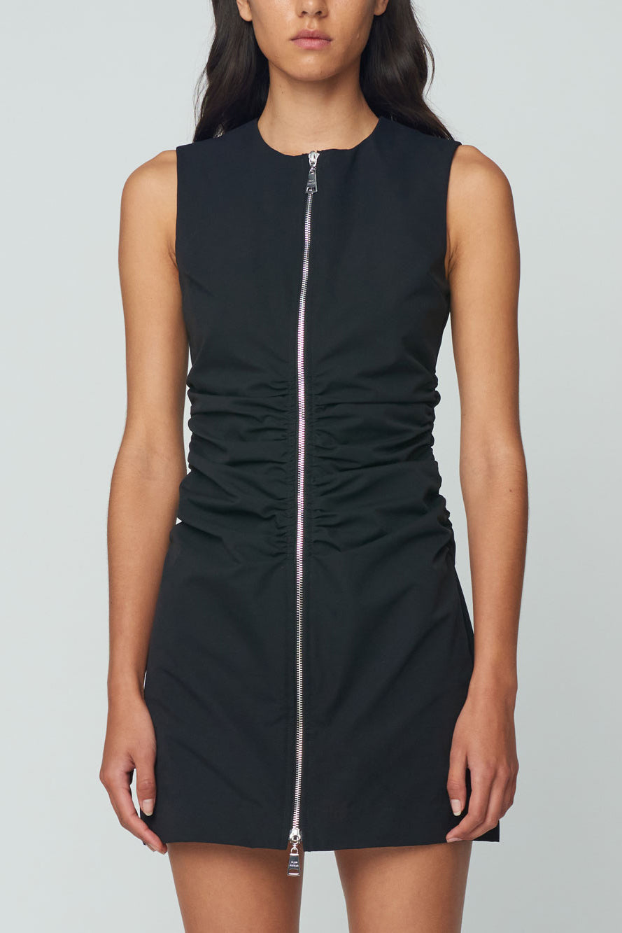 Wynn Hamlyn Zipper Mini Dress // Black