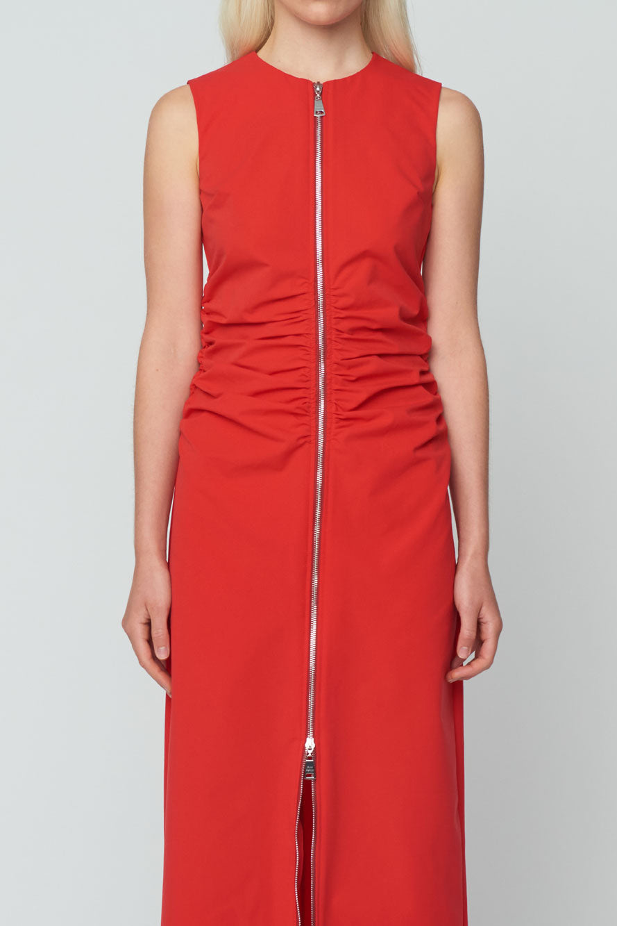 Wynn Hamlyn Zipper Sleeveless Dress // Scarlet