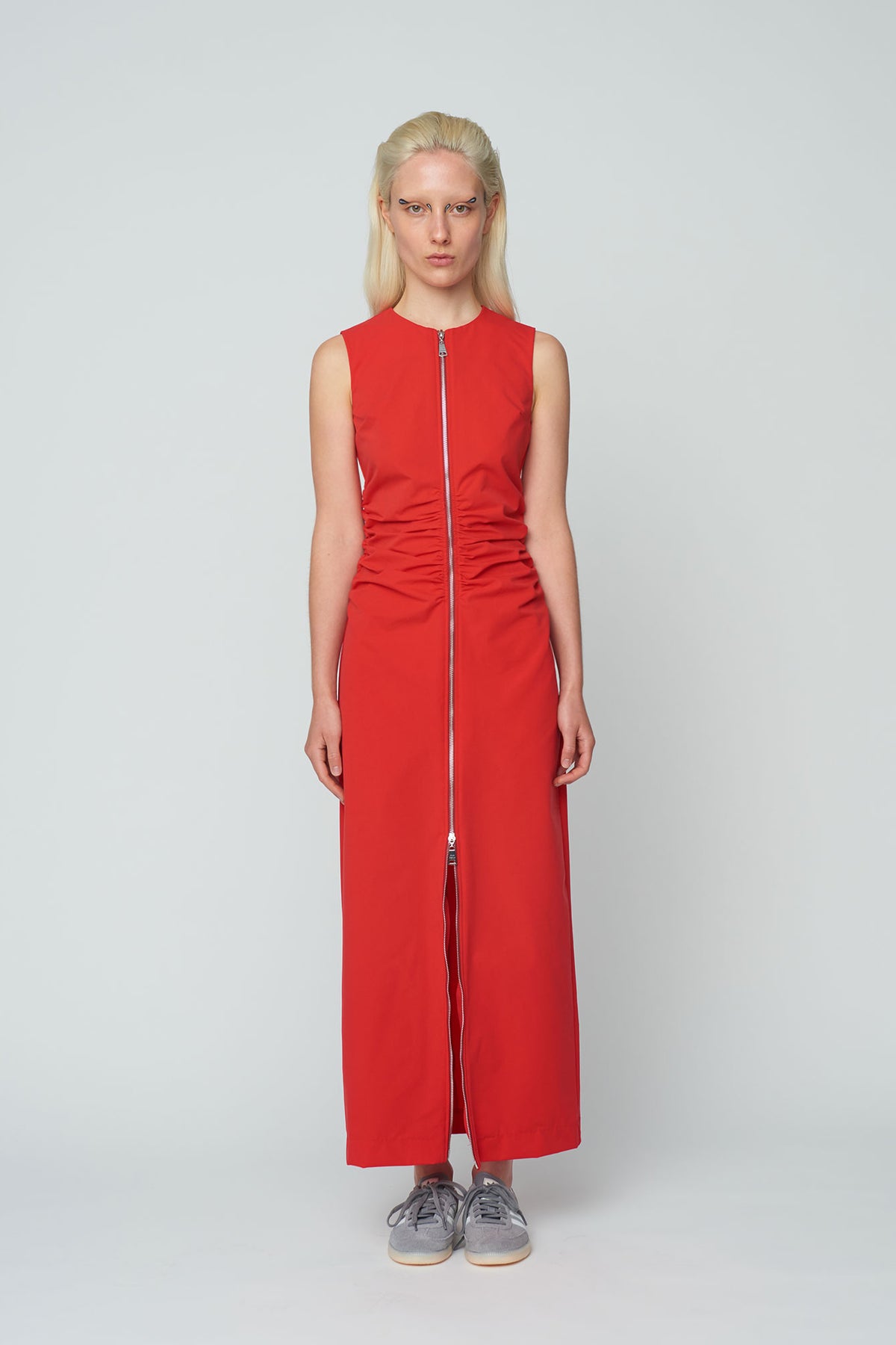 Wynn Hamlyn Zipper Sleeveless Dress // Scarlet