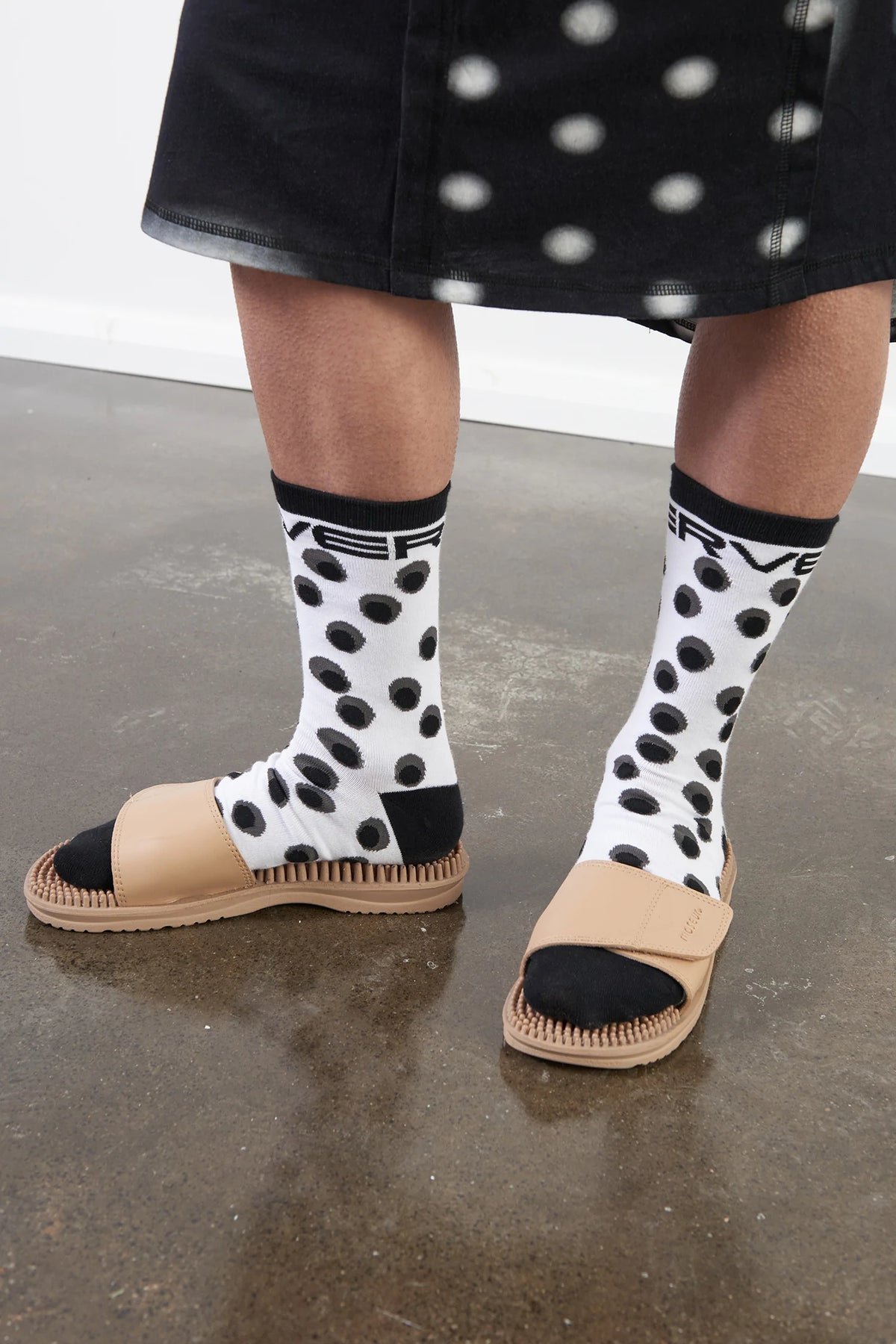 Verner Spot Socks // White & Black