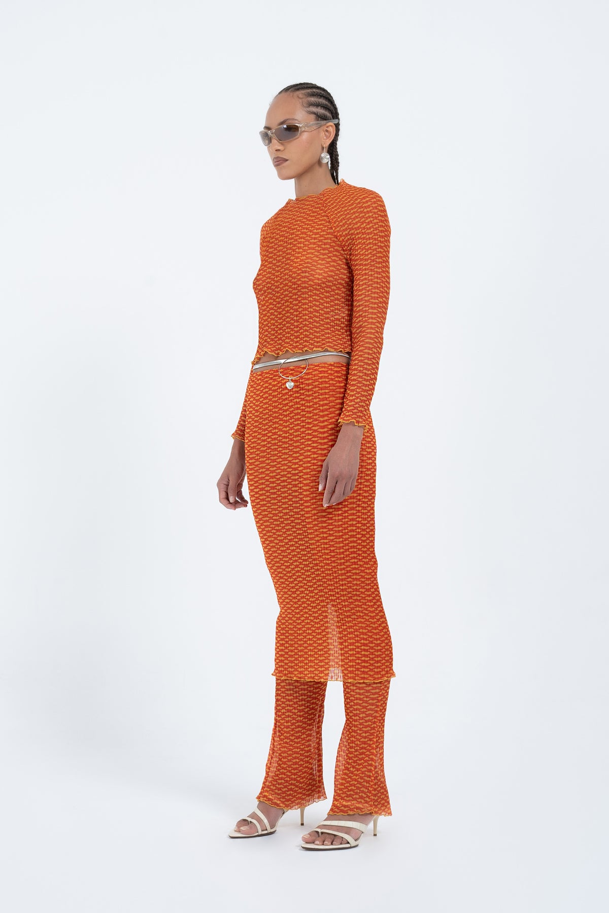 Arthur Slashed Neck Top // Orange Croc