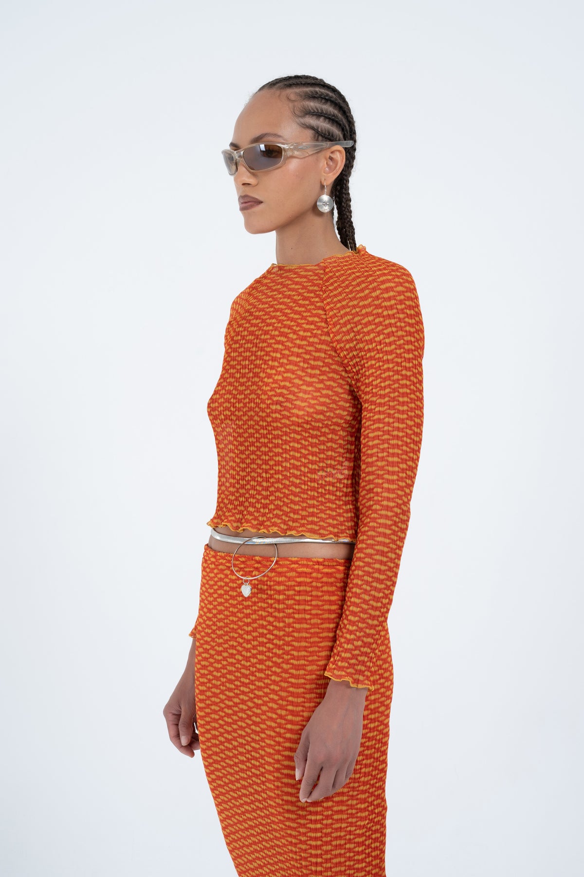 Arthur Slashed Neck Top // Orange Croc