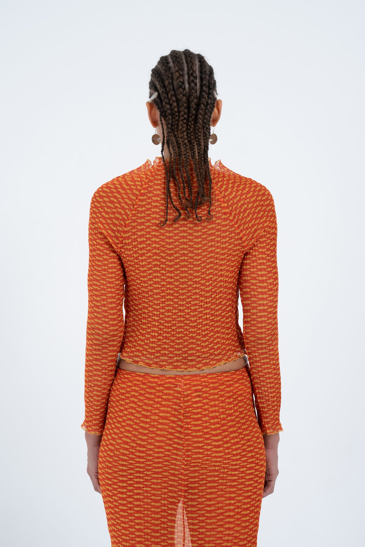 Arthur Slashed Neck Top // Orange Croc