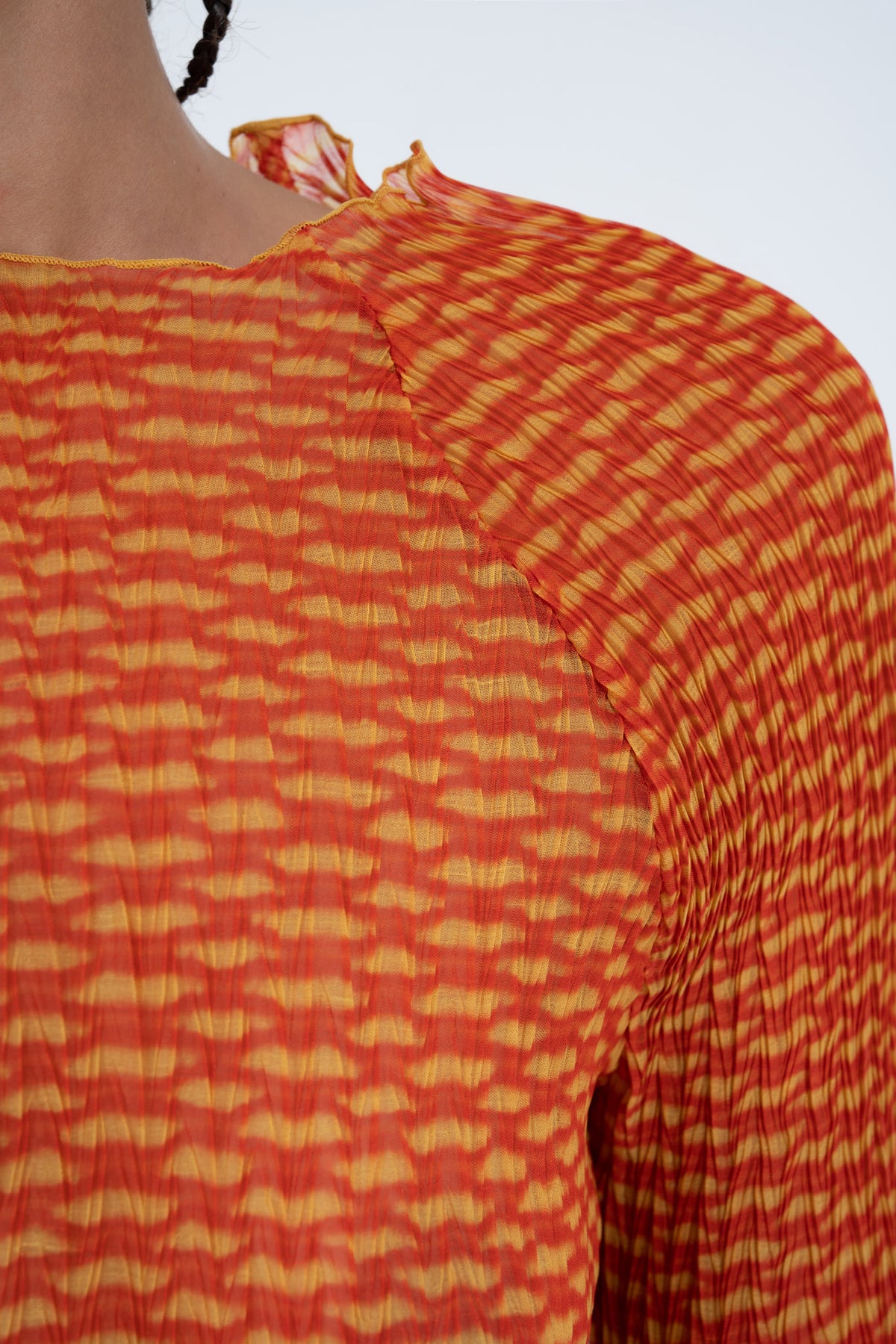 Arthur Slashed Neck Top // Orange Croc